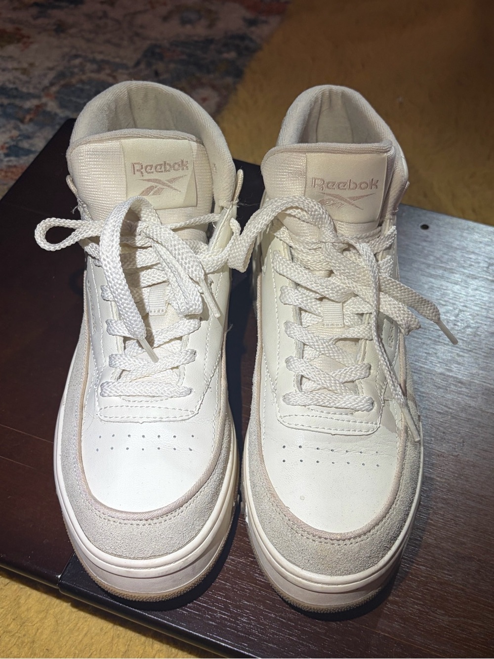 Reebok Cream/White Low-Top Sneakers